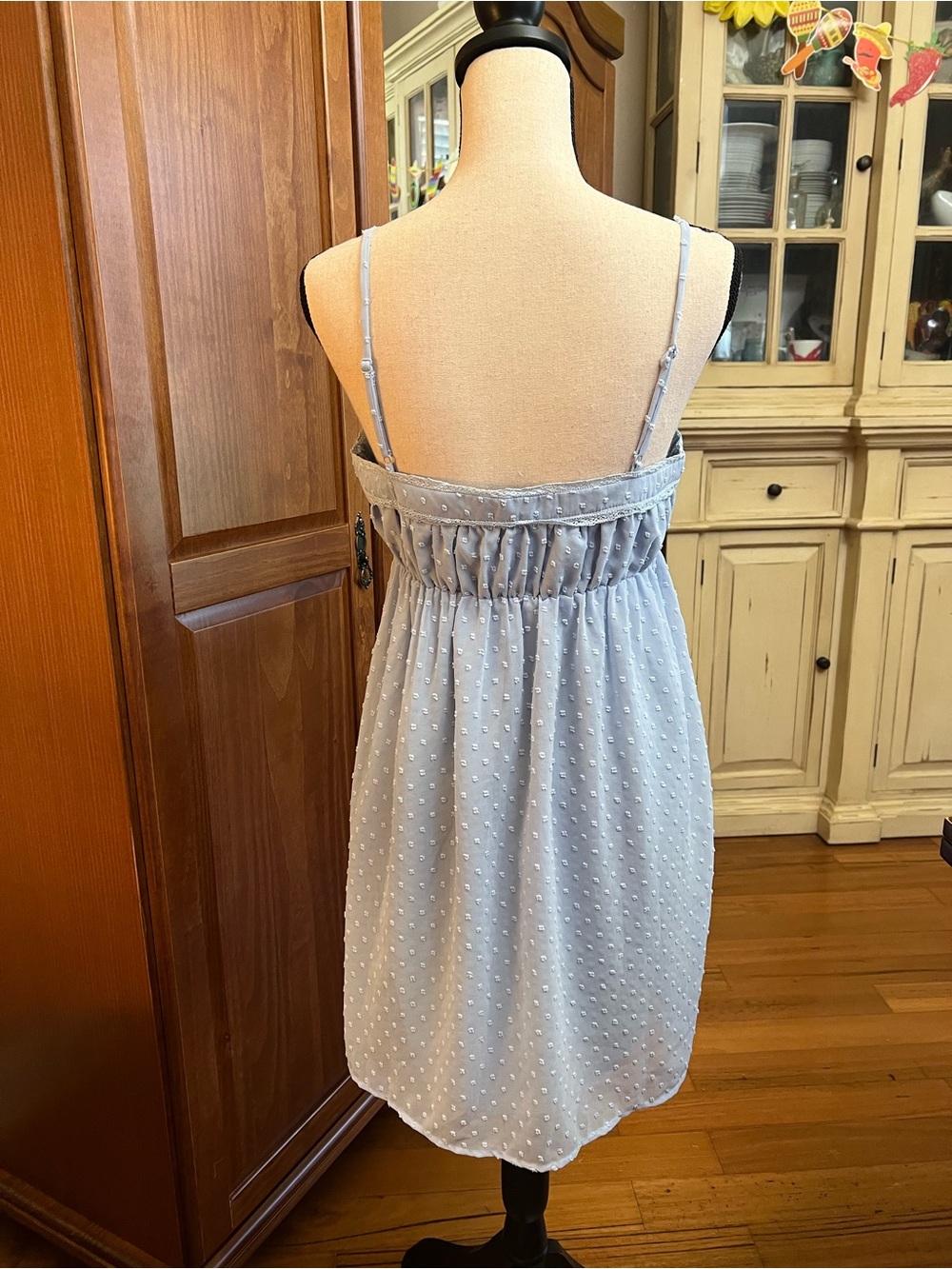Lulu's Light Blue Swiss Dot Mini Dress - Picture 4 of 7